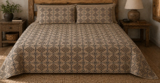 SHADOWBROOK CHOCOLATE/TAN KING BEDCOVER